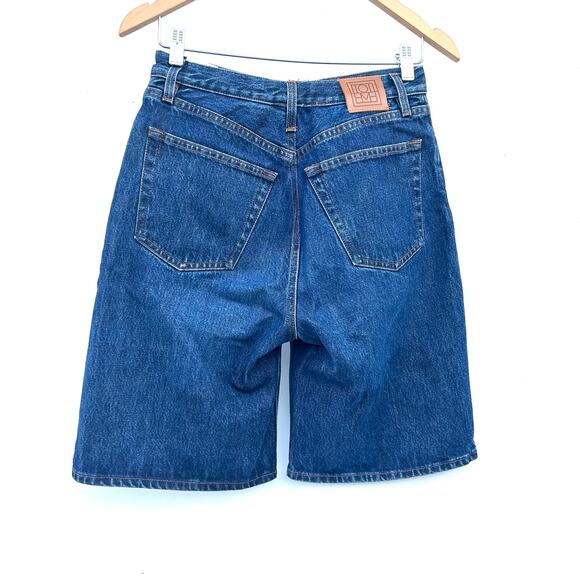 Toteme Classic Denim Shorts Jean Long Jorts Bermuda Baggy Wide Leg 25 - Picture 9 of 16